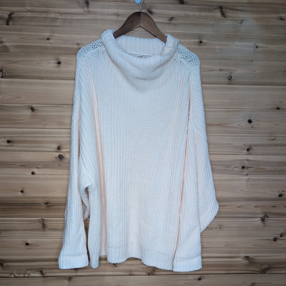 Free People Swim Too Deep Pullover Sweater Ivory‎ White OB674770 Womens Large